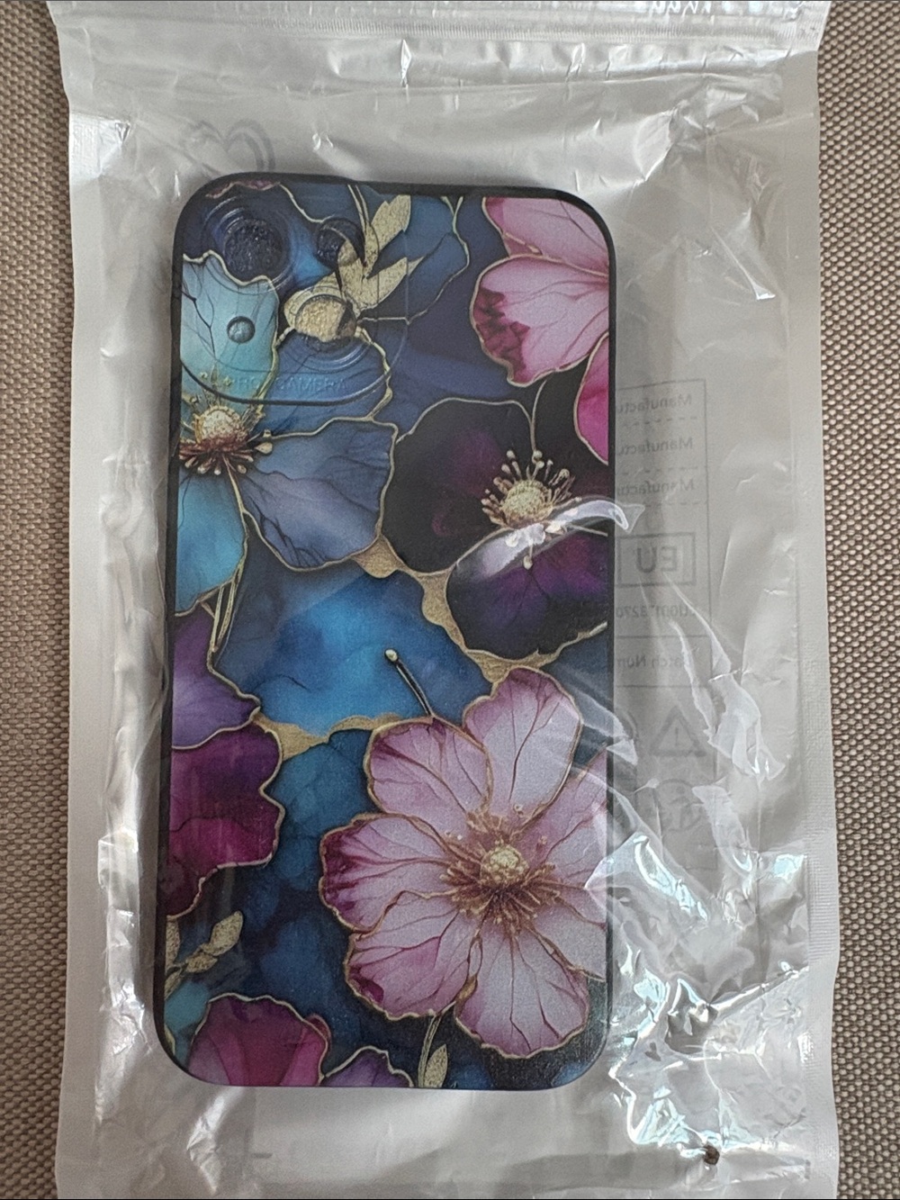New! Floral Blue & Purple Decorative Phone Case I Phone 13